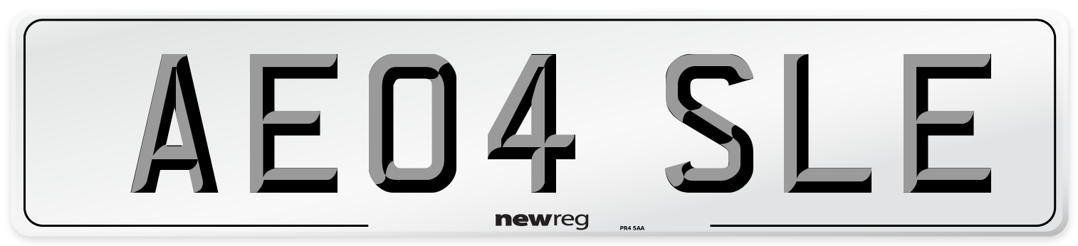 AE04 SLE Number Plate from New Reg